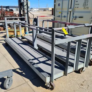 Industrial Steel Rolling Cart with Side Rails and Casters