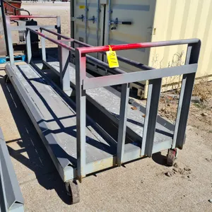 Industrial Steel Rolling Cart with Railings and Casters