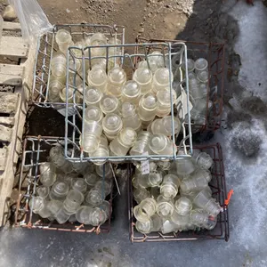Metal Milk Crates with Glass Insulators