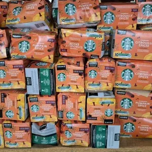 [BB 2025 MAR 25] 50 New Boxes 10 K-Cups per Box Starbucks Pumpkin Spice Keurig K-Cup Coffee Pods . Box conditions range from excellent to severely dam