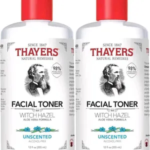 2 New THAYERS Alcohol-Free, Hydrating, Unscented Witch Hazel Facial Toner with Aloe Vera Formula, Suitable for All Skin Types, Even Sensitive, Dermato