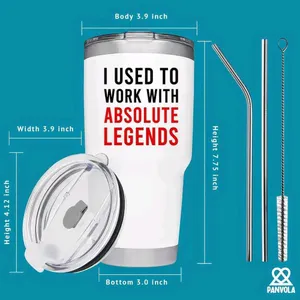 New "I Used to Work with Absolute Legend" Vacuum Insulated Tumbler Farewell Going Away Gift for Coworker Retirement Gifts Goodbye Office Stainless Ste