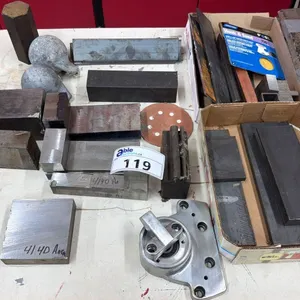 ASSORTED METAL ITEMS INCLUDING; WEIGHTS, WELDING RODS, STEEL PLATES & MORE
