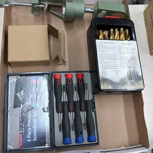 BOX OF ASSORTED TOOLS INCLUDING; 6-PC PRECISION SCREWDRIVER SET, 25-PC BRAD POINT SET & ASSORTED
