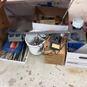 ASSORTED ITEMS INCLUDING; UNIVERSAL 3-STEP ROLL, LENLINE SOLDERING STATION, RUSTOLEUM LINE PAINTER &