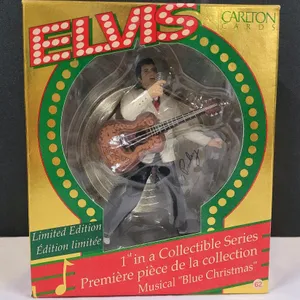 1995 ELVIS " Blue Christmas " Musical Ornament . Measures 5" tall