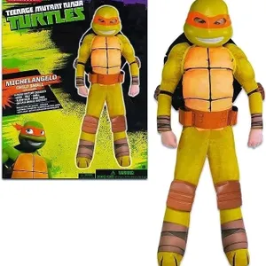 New Child Size Small | Nickelodeon Teenage Mutant Ninja Turtles Michaelangelo 8-Piece Costume | For 4-6 Year Olds