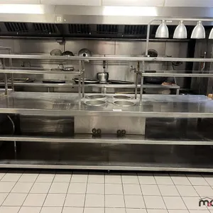 (120"x 43") Stainless Prep Table w/ Food Warmers & Shelf
 UNRESERVED