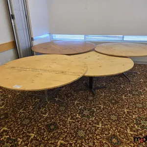 (5) Plywood Top Round Tables
 UNRESERVED
