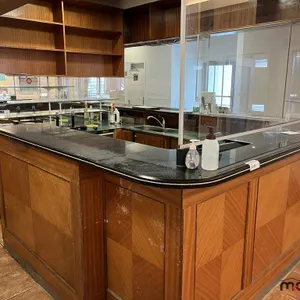 Reception Counter w/ Shelves, Glass & More (Coolers and Contents On Top of Counter Not Included) 
 UNRESERVED