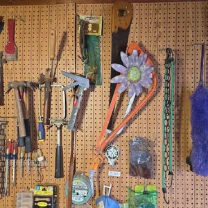 Wall Lot of Tools: Hammers, Saw, Screwdrivers