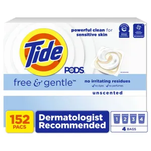 Tide Pods Free and Gentle - 152 Count - Unscented Detergent