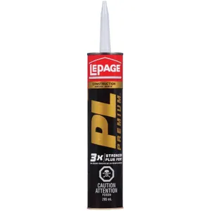 LePage PL Premium Construction Adhesive 295mL, Lot of 16