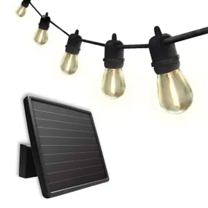 Sunforce Solar String Light, Warm White, 12 LED Bulbs, 30-ft