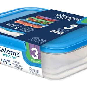 4 Sistema Nest It Food Storage Containers, 3-Pack Each