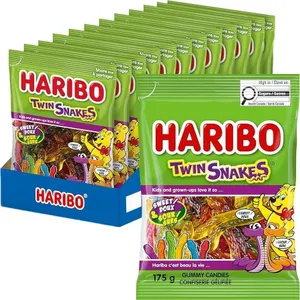 Haribo Twin Snakes Gummy Candy, 8 x 175g Packs