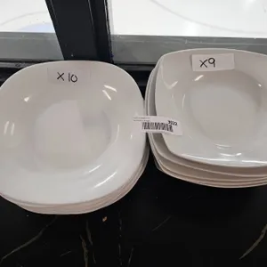 Lot of 19 White Ceramic Plates and Bowls