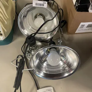 Lot of Three Clamp Lights with Reflectors and Power Cords