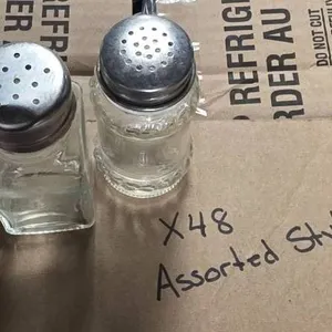 48 Assorted Style Glass Salt and Pepper Shakers
