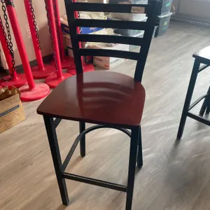 Metal Framed Bar Stool with Wooden Seat – 42″ Height