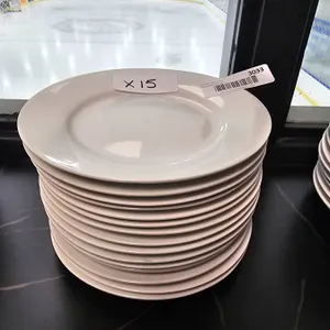 Lot of 15 White Dinner Plates