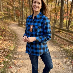 Rothco Women’s Blue & Black Plaid Flannel Shirt, Size Size