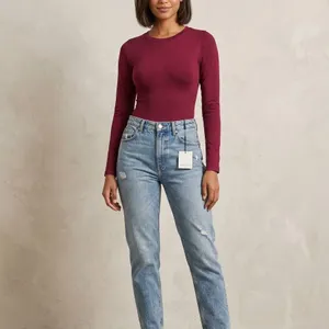 MangoPop Long-Sleeve Red Bodysuit, Size M