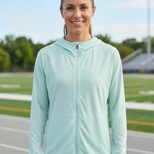 Light Green/Blue Full-Zip XL Athletic Hoodie