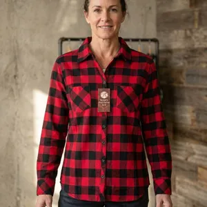 Rothco Women’s Red Plaid Flannel Shirt, Size Medium