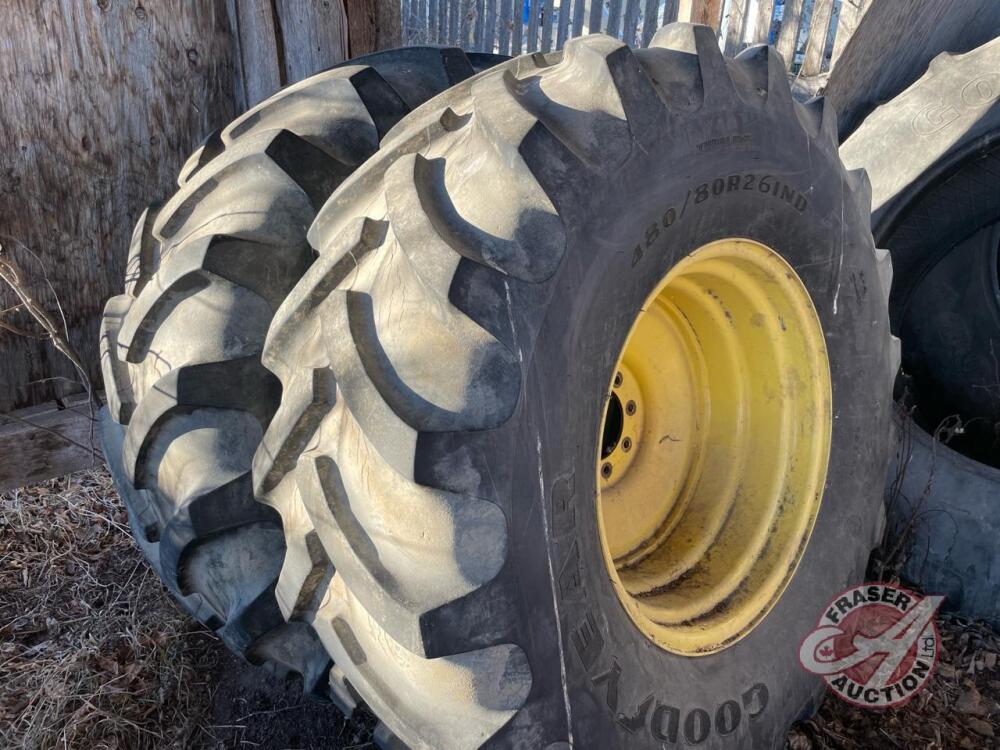 Goodyear 480/80R26 IND rubber on JD Combine rim(9660WTS)