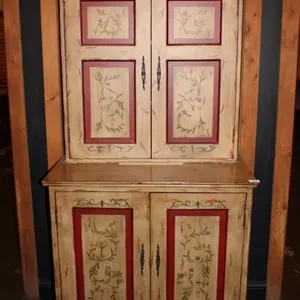 2-Piece Hand-Painted Step-Back Cupboard, 36 x 21 x 72