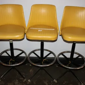 3 Vintage Deco Swivel Bar Stools, 29 Inches Floor to Seat