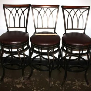Metal-Framed Swivel Bar Stools, 29 Inches Floor to Seat