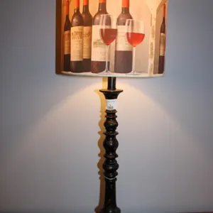 31.5-Inch Table Lamp with Wine Motif Shade