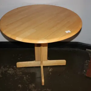 Drop Leaf Breakfast Table, 36 Inches Round with Leaves Open, 36 x 21 with Leaves Closed, 29 Inches Tall