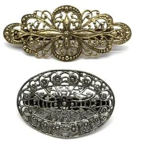 (2) Antique Made in France Hair Clips 3.25� and