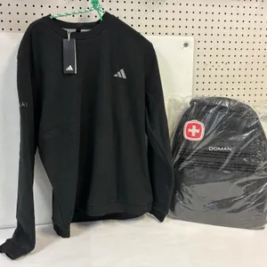 Swiss Gear back pack and Adidas Sweatshirt. Size L
