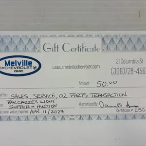 Melville Chevrolet GMC $50 Gift Card #280