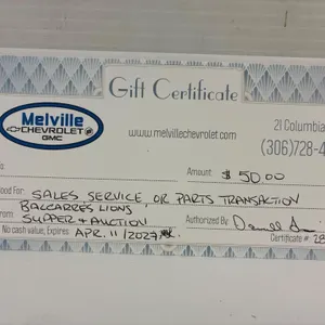 Melville Chevrolet GMC $50 Gift Card #281