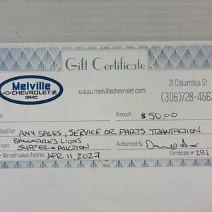 Melville Chevrolet GMC $50 Gift Card #282