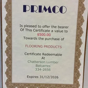 Primco Flooring Products $500 Certificate