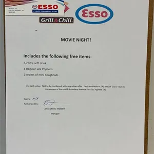 Movie Nite Certificate Package