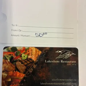 Lakeshore Restaurant $50 Gift Card