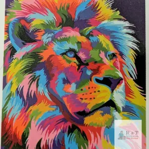 New Vudeco DIY Kit Easy Paint by Numbers for Adults and Kids Ages 8+, 8PC Oil Painting Kit with 1 Canvas / 1 Reference Paint / 3 Brushes / 1 Pigment S