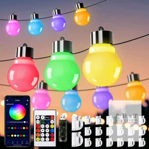 New Solady LED Outdoor String Lights for Patio, RGB Multicolor USB Powered Holiday Ambient Light for Backyard, Balcony, Color Changing 32ft IP65 Water