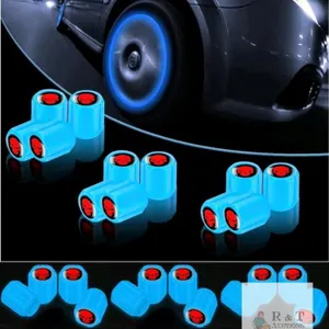 3 New Packs of 12 Fluorescent Skull Car Tire Valve Stem Caps, ABS Corrosion Resistant Wheel Valve Cover, Luminous Illuminated Cap Glow in The Dark, Au