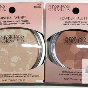 New Physician's Formula : [ 3835C Transparent ] Mineral Wear Talc-Free Mineral Face Powder & [ 2464 Blushing Natural ] Powder Palette Multi -Colou