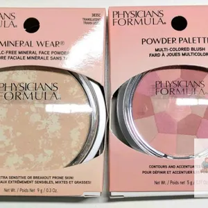 New Physician's Formula : [ 3835C Transparent ] Mineral Wear Talc-Free Mineral Face Powder & [ 3537 Blushing Berry ] Powder Palette Multi -Coloure
