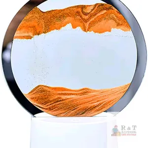New Moving Sand Art Lamp, 3D Deep Sea Sandscape Quicksand Lamp, 7.8" Tall, 7 Color Changing Sand Liquid Motion Desk Lamp, Rotating Hourglass Decoratio