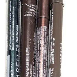 4 New ANNABELLE : Waterproof Smoothliner (Jade), Retractable Eyeliner (Bronze Age), Stay Sharp Self-Sharpening Waterproof Brow Liner (Taupe), Eyebrow 